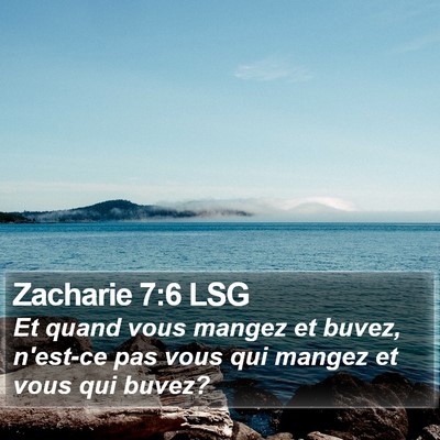 Zacharie 7:6 LSG Bible Verse Image