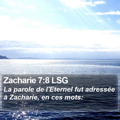 Zacharie 7:8 LSG Bible Verse Image