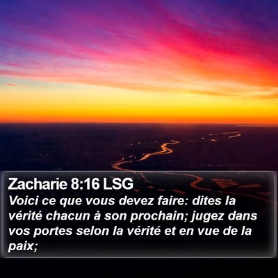 Zacharie 8:16 LSG Bible Verse Image