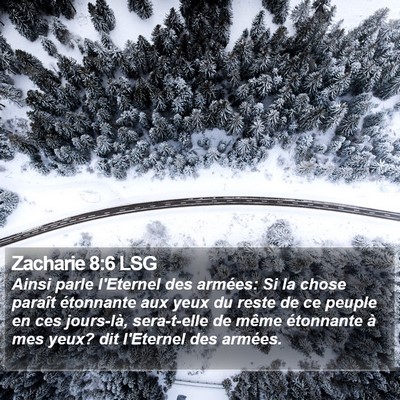 Zacharie 8:6 LSG Bible Verse Image