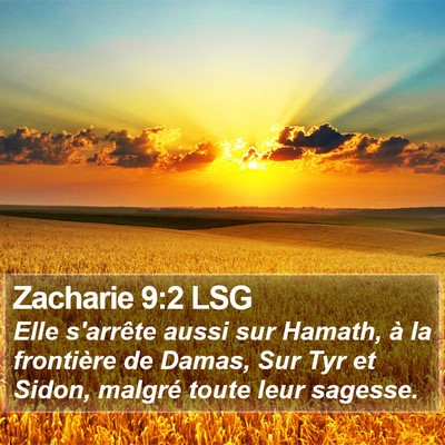 Zacharie 9:2 LSG Bible Verse Image
