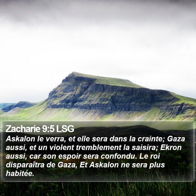 Zacharie 9:5 LSG Bible Verse Image