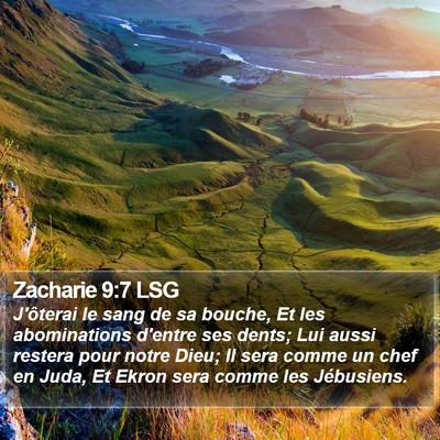 Zacharie 9:7 LSG Bible Verse Image
