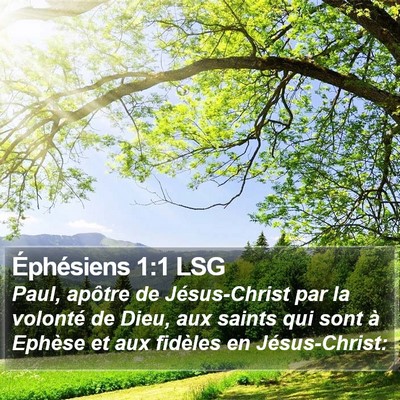 Éphésiens 1:1 LSG Bible Verse Image