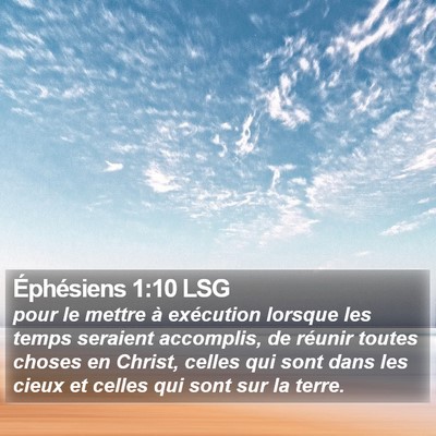 Éphésiens 1:10 LSG Bible Verse Image