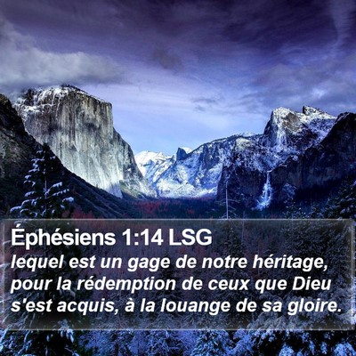 Éphésiens 1:14 LSG Bible Verse Image