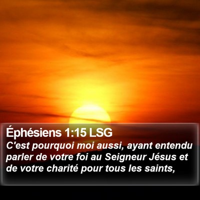 Éphésiens 1:15 LSG Bible Verse Image