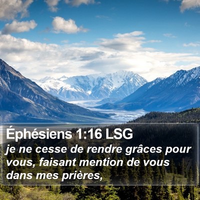 Éphésiens 1:16 LSG Bible Verse Image