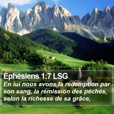 Éphésiens 1:7 LSG Bible Verse Image