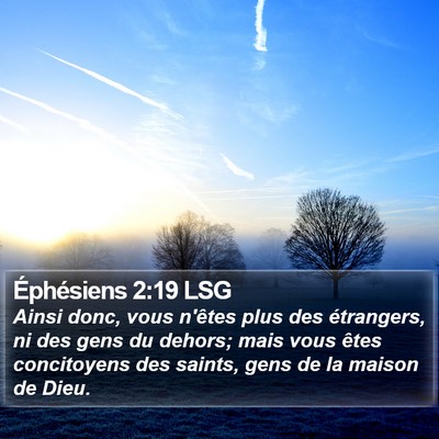 Éphésiens 2:19 LSG Bible Verse Image