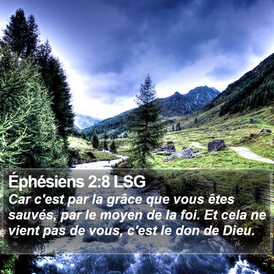 Éphésiens 2:8 LSG Bible Verse Image