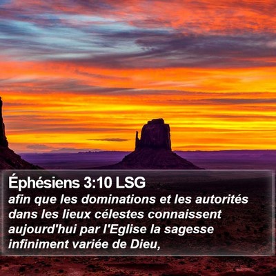 Éphésiens 3:10 LSG Bible Verse Image