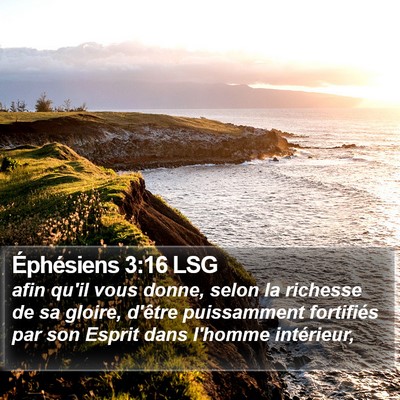 Éphésiens 3:16 LSG Bible Verse Image