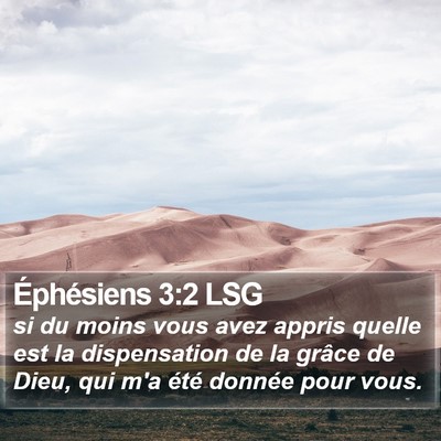 Éphésiens 3:2 LSG Bible Verse Image
