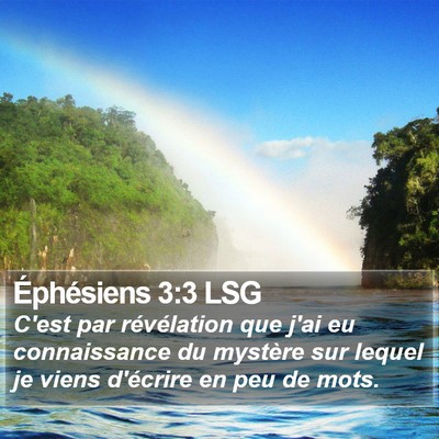 Éphésiens 3:3 LSG Bible Verse Image