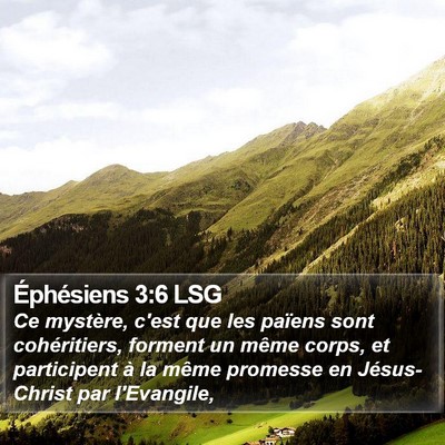 Éphésiens 3:6 LSG Bible Verse Image