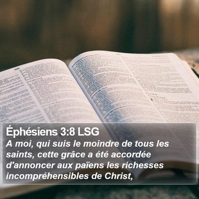 Éphésiens 3:8 LSG Bible Verse Image