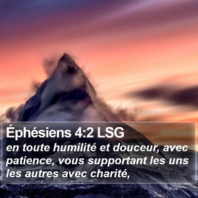 Éphésiens 4:2 LSG Bible Verse Image