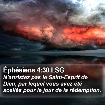Éphésiens 4:30 LSG Bible Verse Image