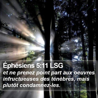 Éphésiens 5:11 LSG Bible Verse Image
