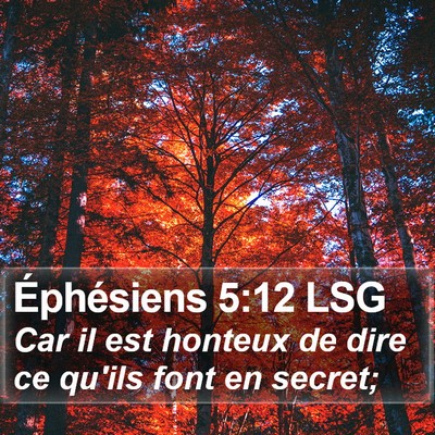 Éphésiens 5:12 LSG Bible Verse Image