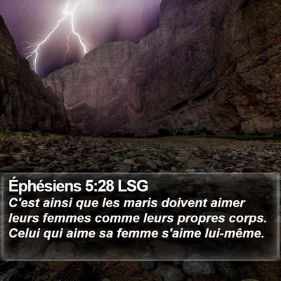 Éphésiens 5:28 LSG Bible Verse Image