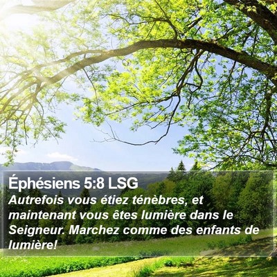 Éphésiens 5:8 LSG Bible Verse Image