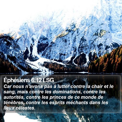 Éphésiens 6:12 LSG Bible Verse Image
