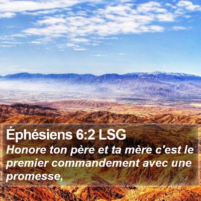 Éphésiens 6:2 LSG Bible Verse Image