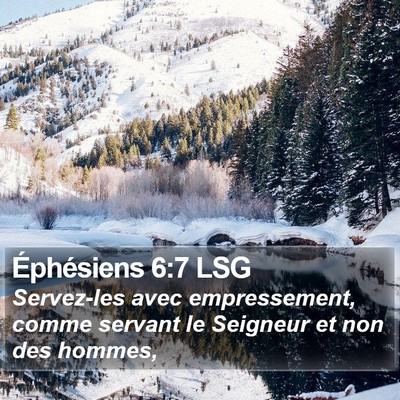 Éphésiens 6:7 LSG Bible Verse Image