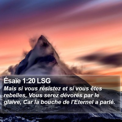Ésaïe 1:20 LSG Bible Verse Image