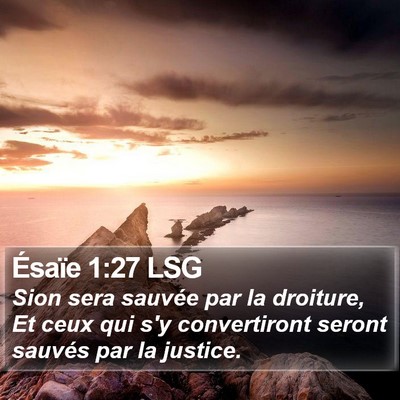 Ésaïe 1:27 LSG Bible Verse Image
