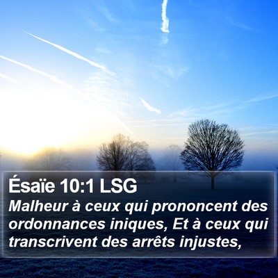 Ésaïe 10:1 LSG Bible Verse Image