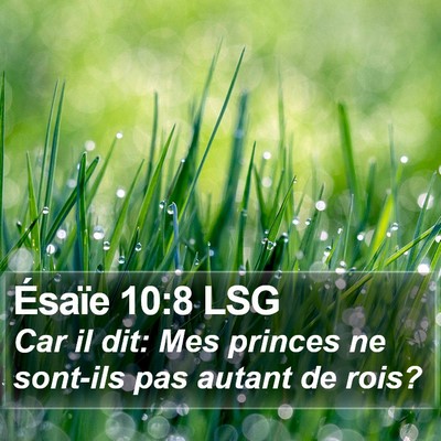 Ésaïe 10:8 LSG Bible Verse Image
