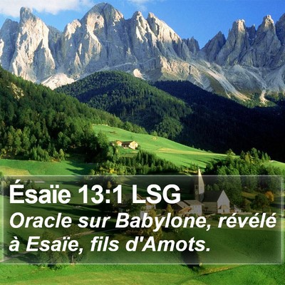 Ésaïe 13:1 LSG Bible Verse Image