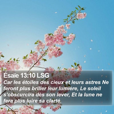 Ésaïe 13:10 LSG Bible Verse Image