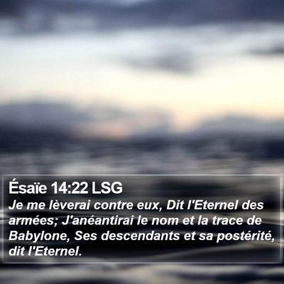 Ésaïe 14:22 LSG Bible Verse Image