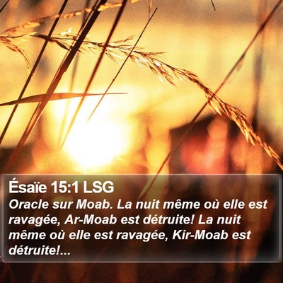 Ésaïe 15:1 LSG Bible Verse Image