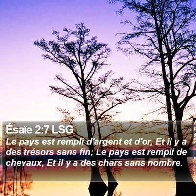 Ésaïe 2:7 LSG Bible Verse Image