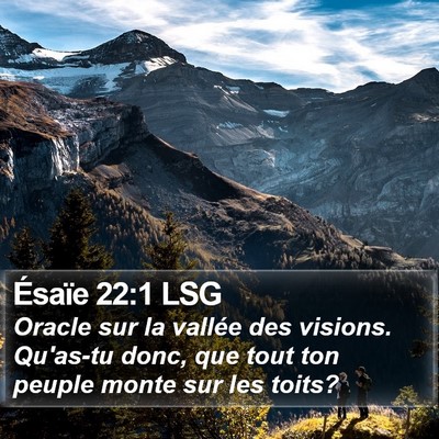 Ésaïe 22:1 LSG Bible Verse Image