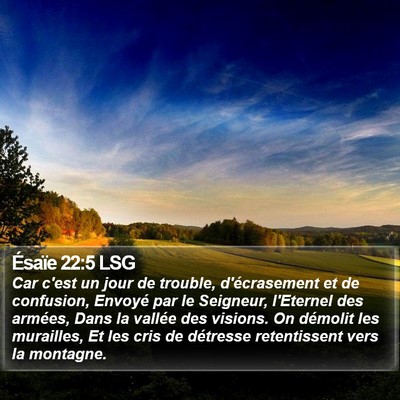 Ésaïe 22:5 LSG Bible Verse Image