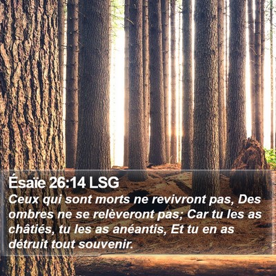 Ésaïe 26:14 LSG Bible Verse Image