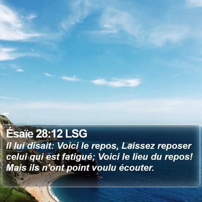 Ésaïe 28:12 LSG Bible Verse Image