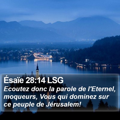 Ésaïe 28:14 LSG Bible Verse Image