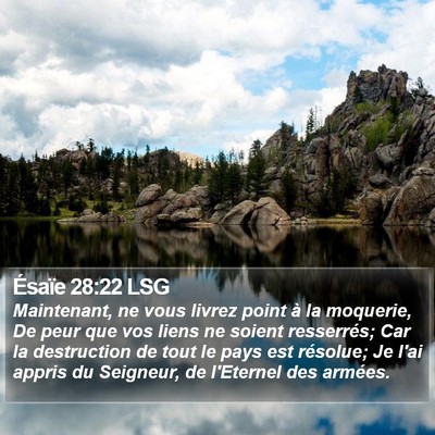 Ésaïe 28:22 LSG Bible Verse Image