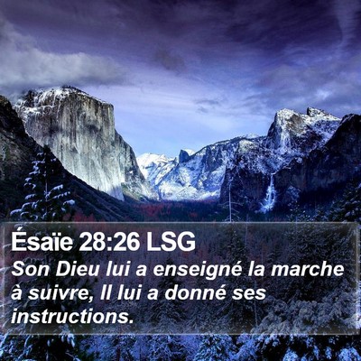 Ésaïe 28:26 LSG Bible Verse Image