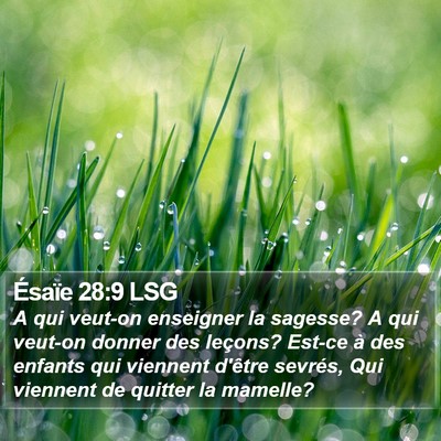 Ésaïe 28:9 LSG Bible Verse Image