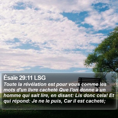 Ésaïe 29:11 LSG Bible Verse Image