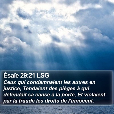 Ésaïe 29:21 LSG Bible Verse Image
