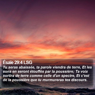Ésaïe 29:4 LSG Bible Verse Image